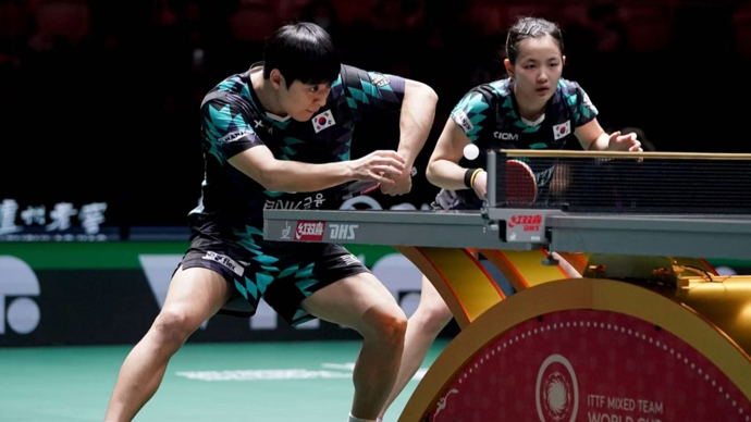 韩国乒乓球队鏖战日本乒乓球队，波尔绝境逆转